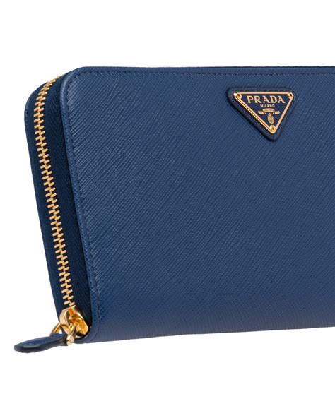 prada intarsia saffiano leather wallet blue|large saffiano and leather wallet.